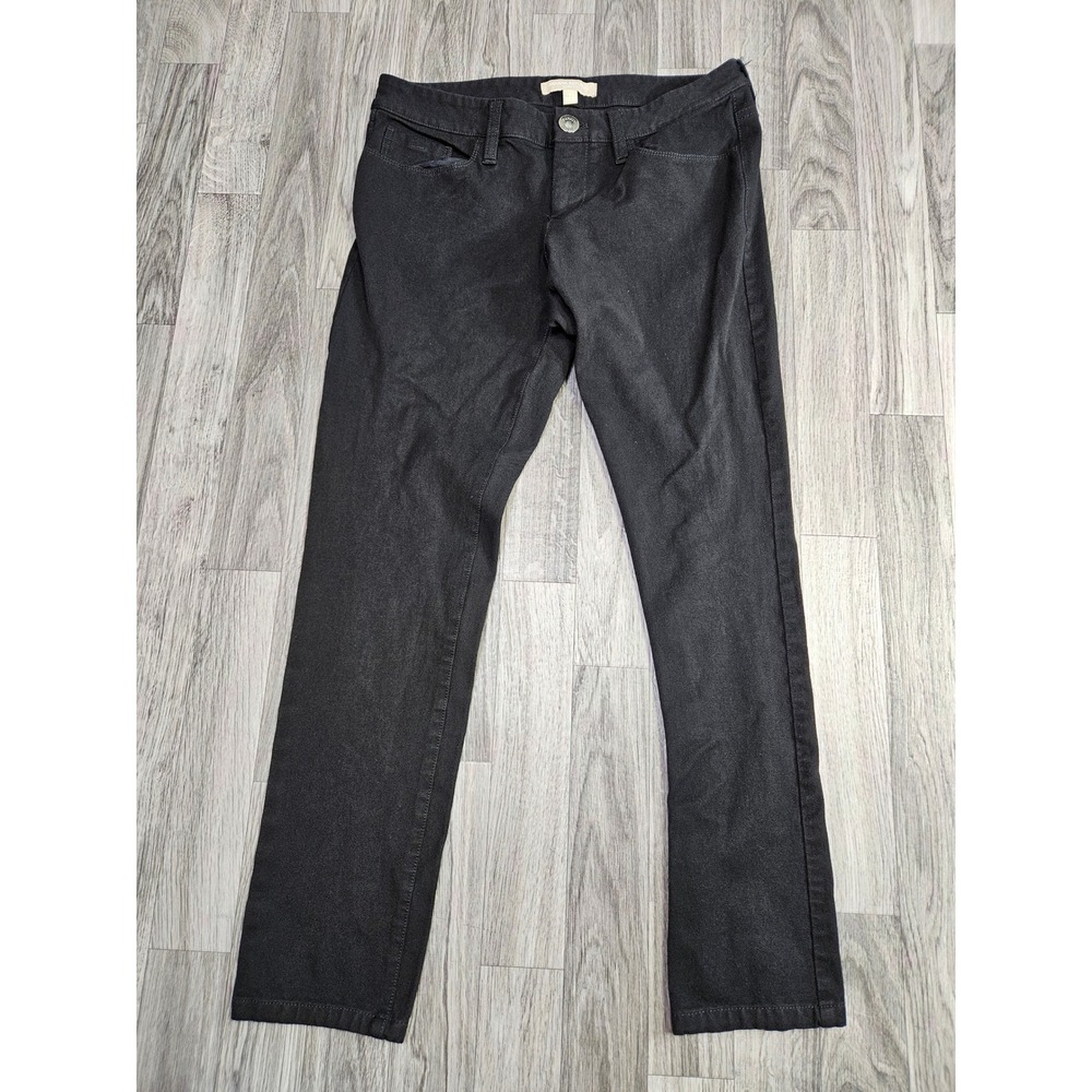 Banana Republic Sloan Fit Pants Womens 4 Black Stretch Sateen Chino